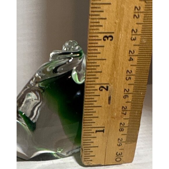 Handcrafted Green & Clear Swirl Glass Snail Figurine Paperweight 5" Tall - Picture 10 of 10